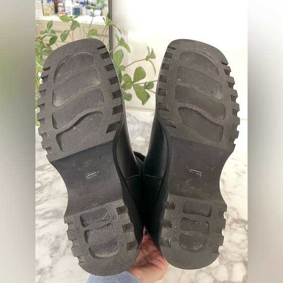 Vintage 90s La Canadienne Shearling Lined Black Leather Boots Made in Canada - Picture 5 of 7